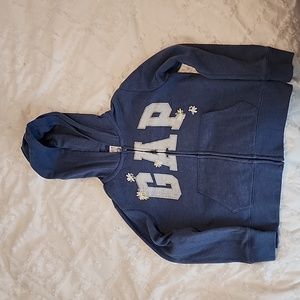 Girls Gap Blue Floral Zip Up Hoodie Size M(8)
